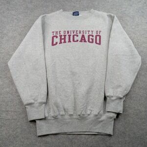 University Of Chicago Sweater Mens Small UIC Gray Pullover Crewneck Fleece Yikes